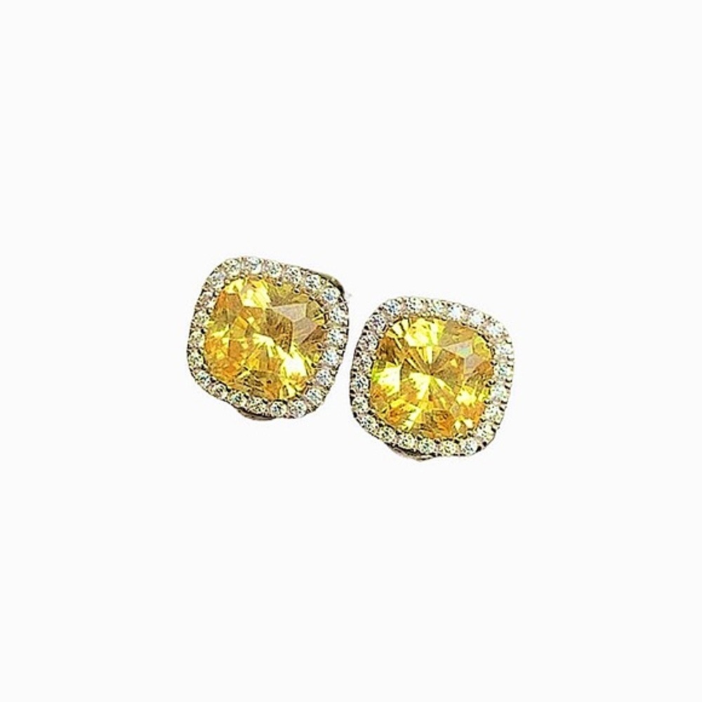 NWOT Sterling and Yellow Topaz w/ Swarovski Pave